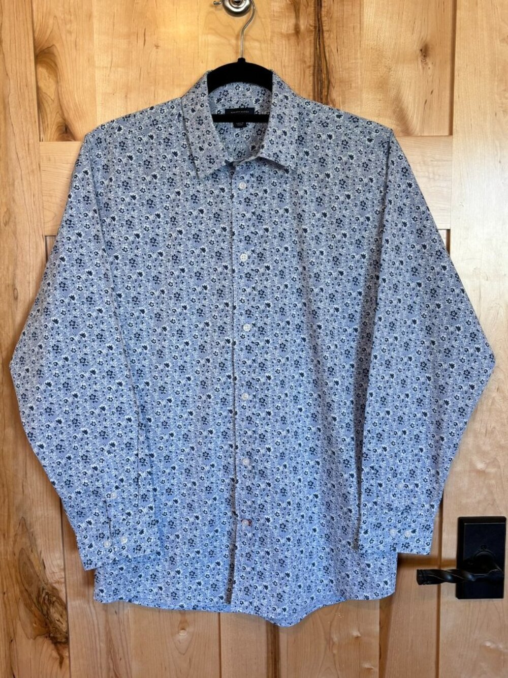 Boys Tommy Hilfiger Long Sleeved Floral Dress Shirt Blue White 20